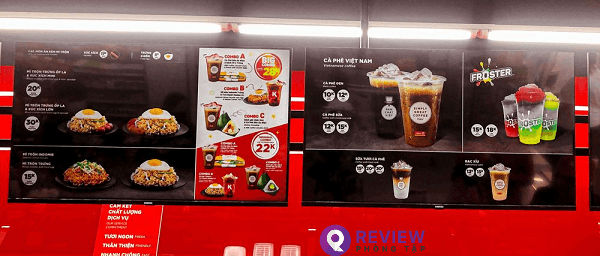 Menu Circle K giá cụ thể