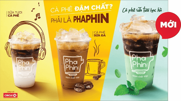 Cà phê pha phin trong menu Circle K cũng là món được khách hàng đánh giá cao về chất lượng