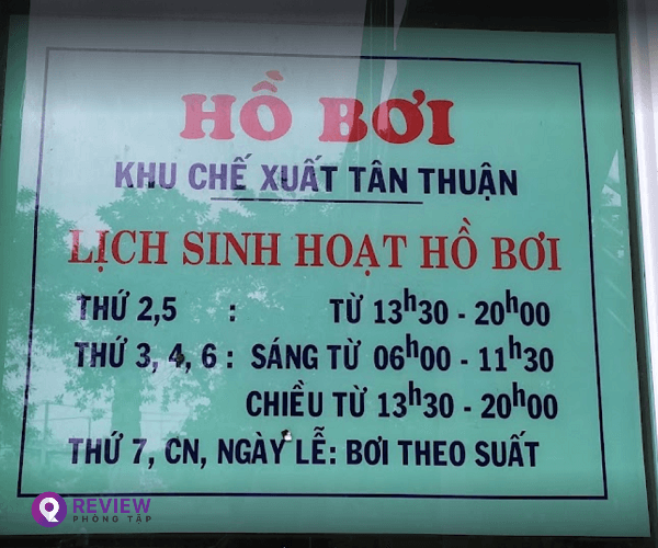 gio mo cua ho boi khu che xuat tan thuan, giờ mở cửa hồ bơi khu chế xuất tân thuận