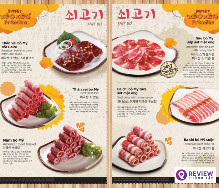 gogi buffet menu